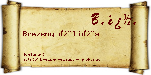 Brezsny Éliás névjegykártya